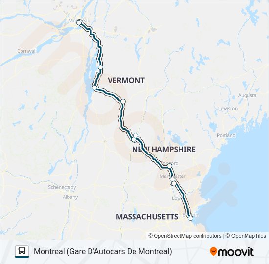 Plan de la ligne GREYHOUND US0260 de bus
