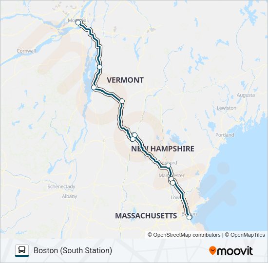 Plan de la ligne GREYHOUND US0260 de bus