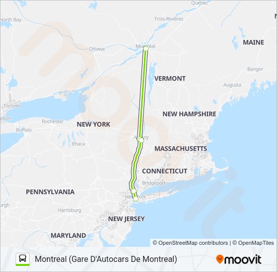 Plan de la ligne FLIXBUS N2679 de bus