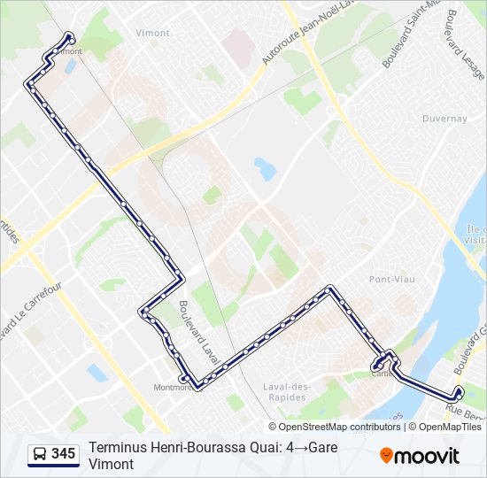 345 bus Line Map