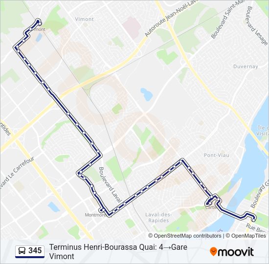345 Bus Line Map