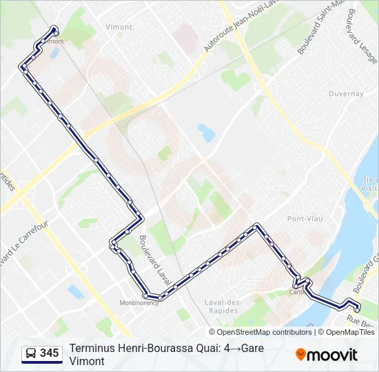 345 Bus Line Map