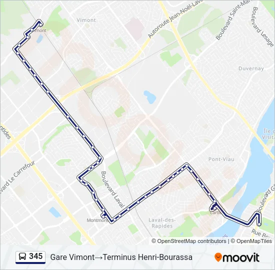 345 Bus Line Map