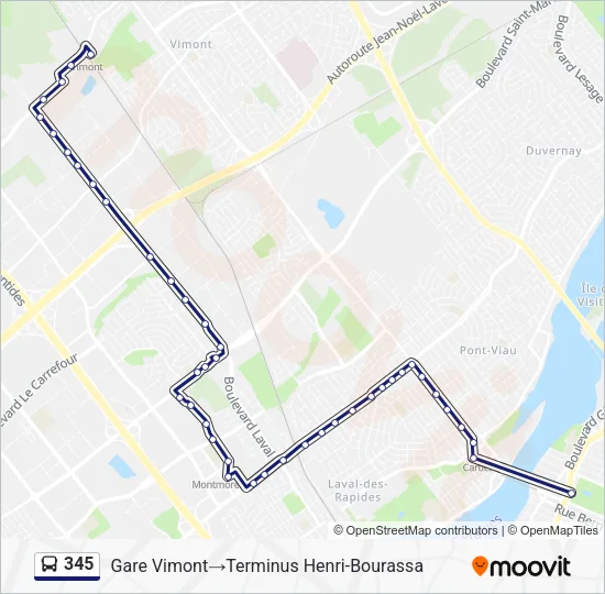345 Bus Line Map