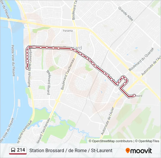 214 Bus Line Map
