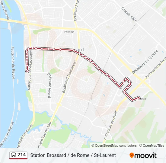 214 Bus Line Map
