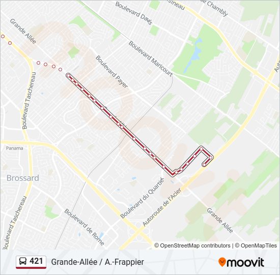 421 Bus Line Map
