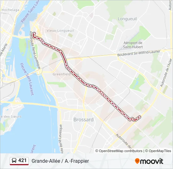 421 Bus Line Map