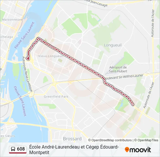 608 Bus Line Map