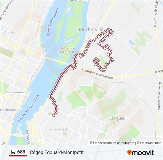 683 Bus Line Map
