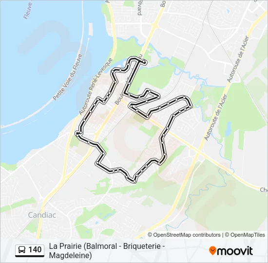 140 Bus Line Map