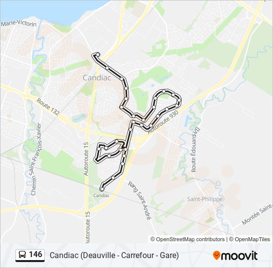 Plan de la ligne 146 de bus