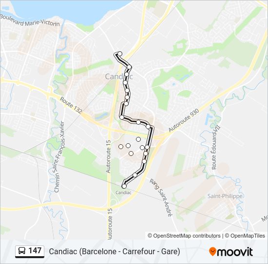 147 Bus Line Map