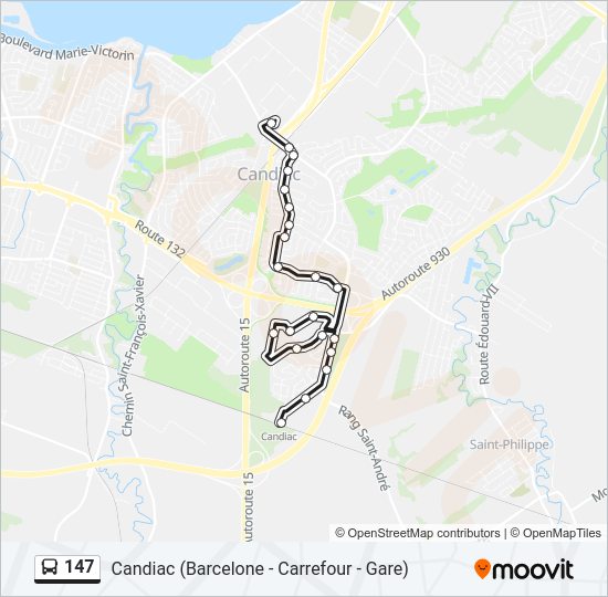 147 Bus Line Map