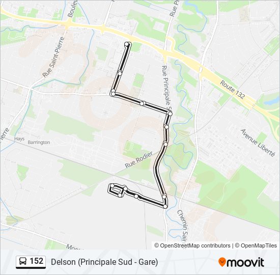 152 bus Line Map