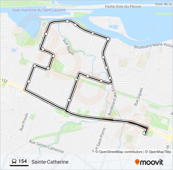 Plan de la ligne 154 de bus