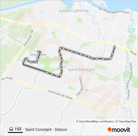 155 Bus Line Map