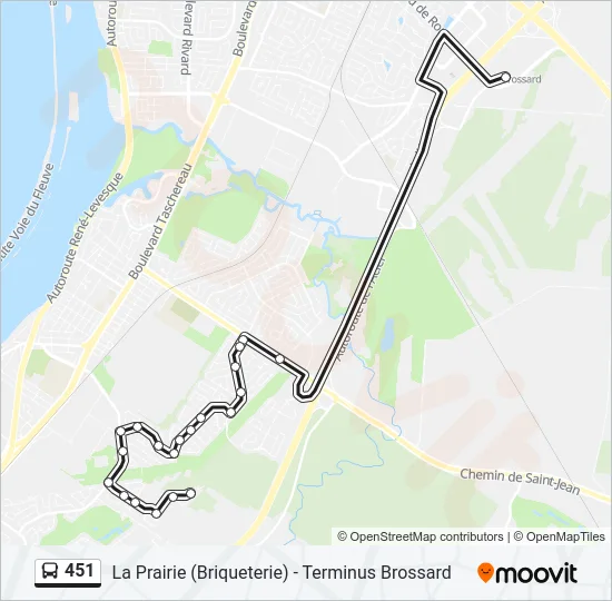 451 Bus Line Map