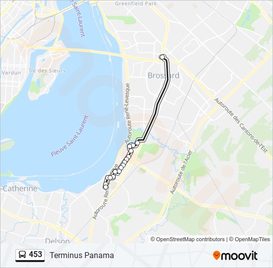 Plan de la ligne 453 de bus