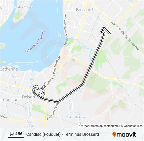 456 Bus Line Map
