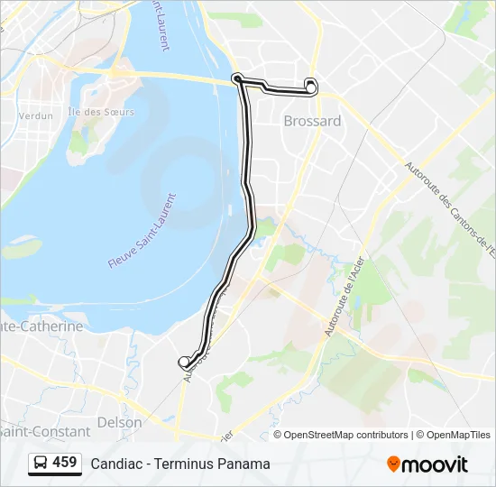 459 Bus Line Map