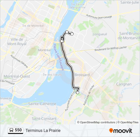 550 Bus Line Map