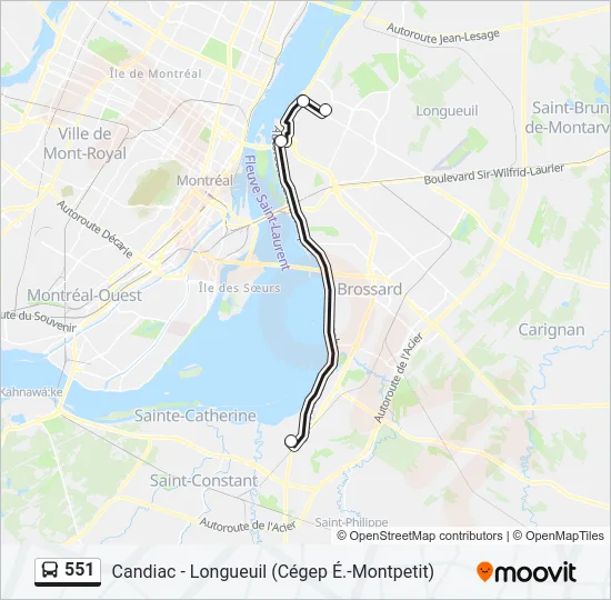 551 Bus Line Map