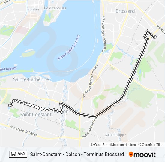 552 Bus Line Map