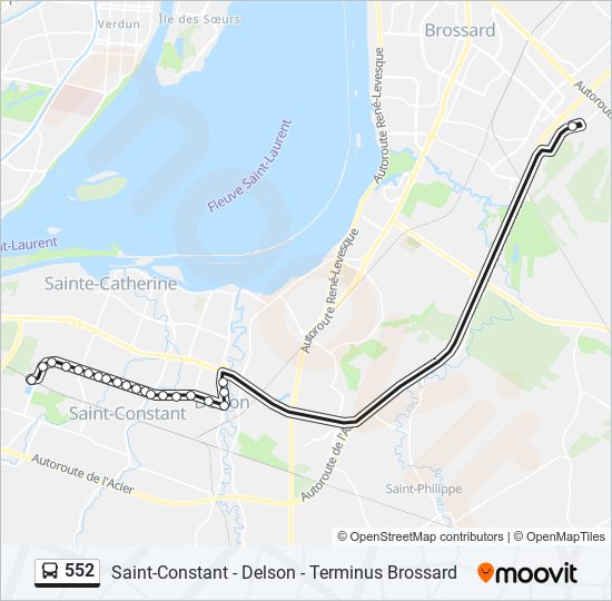 Plan de la ligne 552 de bus