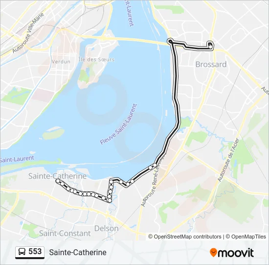 553 Bus Line Map