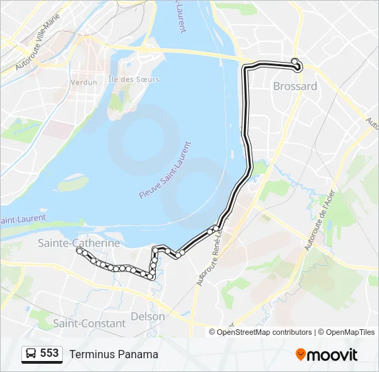553 Bus Line Map