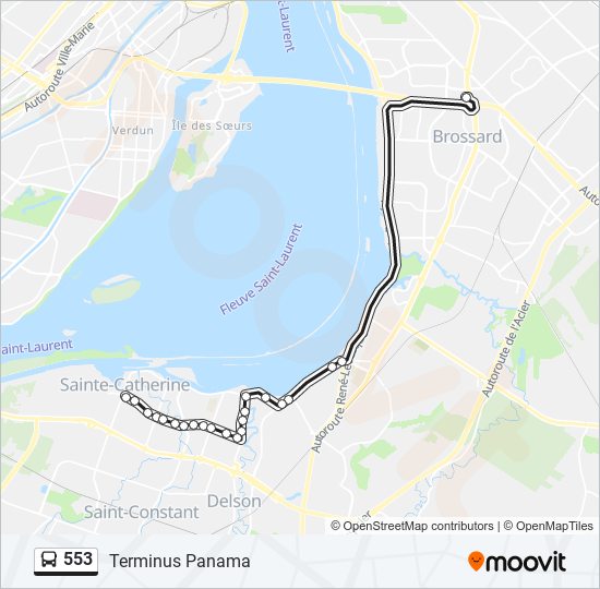 553 bus Line Map