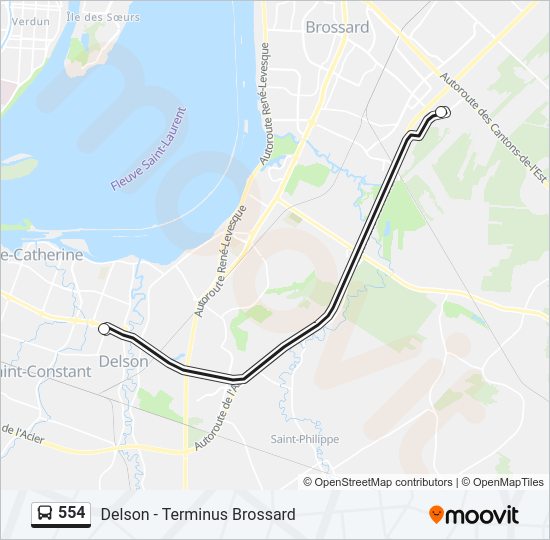 554 Bus Line Map