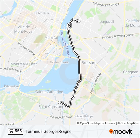 555 Bus Line Map
