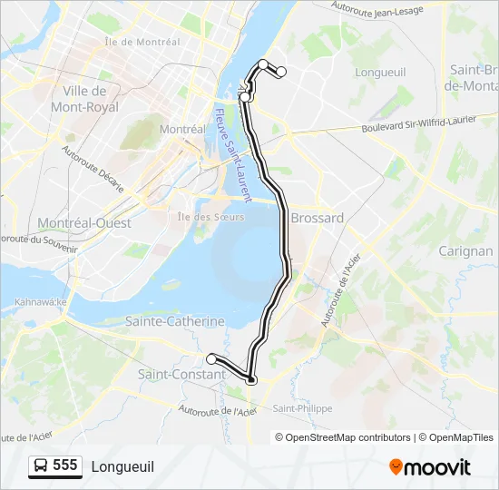555 Bus Line Map