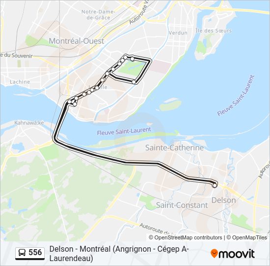 556 Bus Line Map