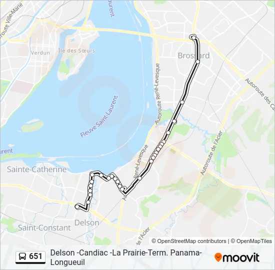 651 Bus Line Map