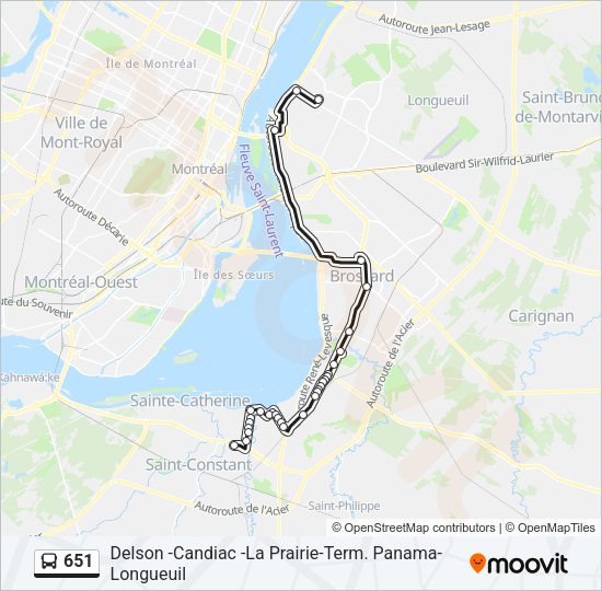 651 Bus Line Map