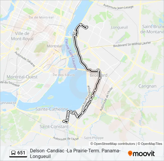 651 Bus Line Map