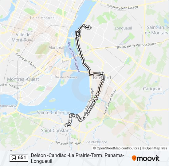 651 Bus Line Map
