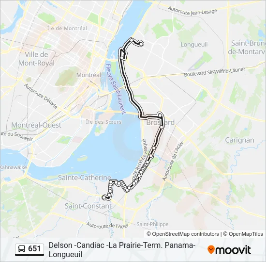 651 Bus Line Map