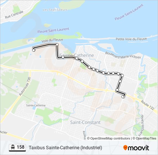 Plan de la ligne 158 de shuttle