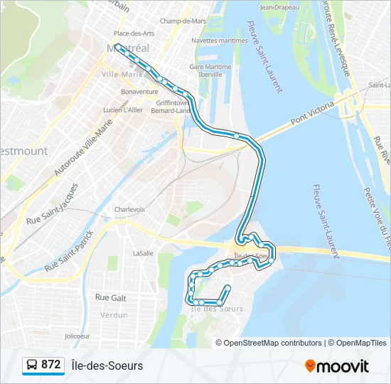 872 Bus Line Map