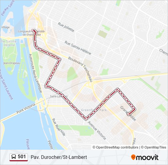 501 Bus Line Map