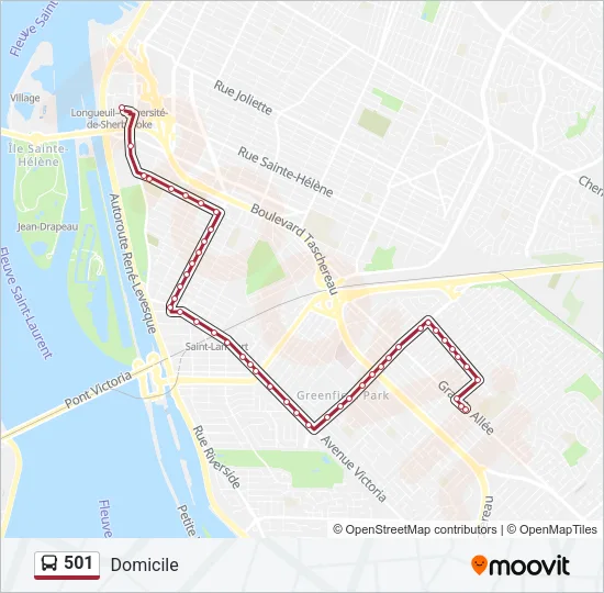 501 Bus Line Map