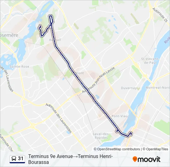 31 Bus Line Map