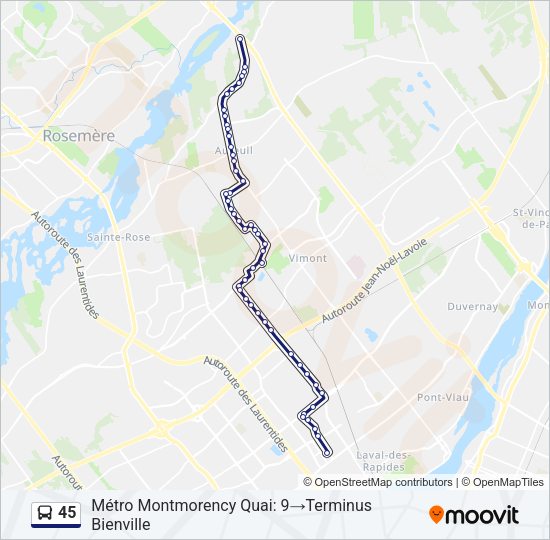 45 Bus Line Map