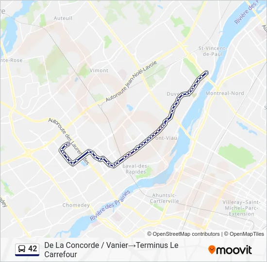 42 Bus Line Map