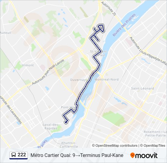 222 Bus Line Map