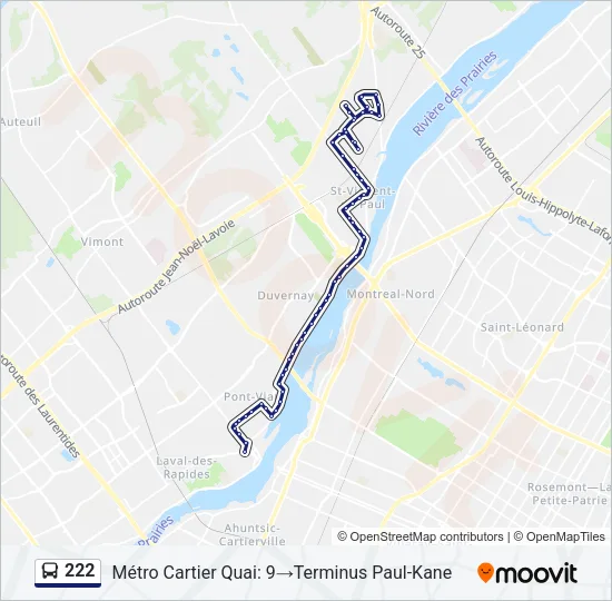 222 Bus Line Map